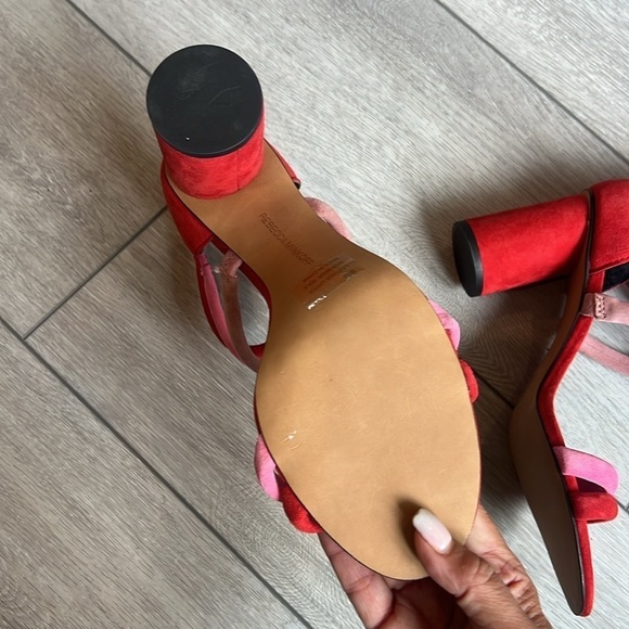 Recebba Minkoff suede color block strappy block helped sandal size 9 - Picture 12 of 13